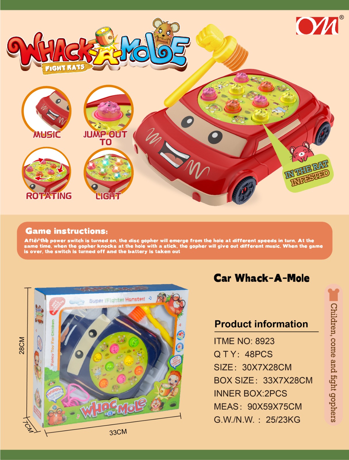 Baby Music Interactive toys Car Play Knock Hit Hamster Insect Game Playing  Fruit Worm Educational Instrumentos Musicais - mytoysbh.com