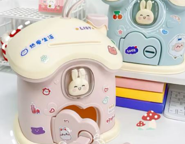 Piggy Bank Cute Rabbit Mushroom House Mini Bank